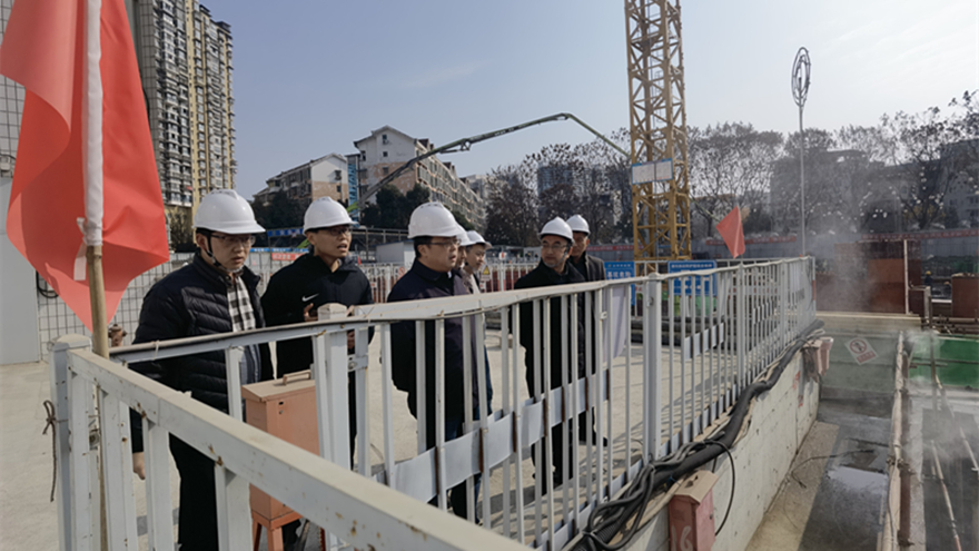 图二：：：集团党委委员、、副总经理倪丹督导嘉来建工安全工作